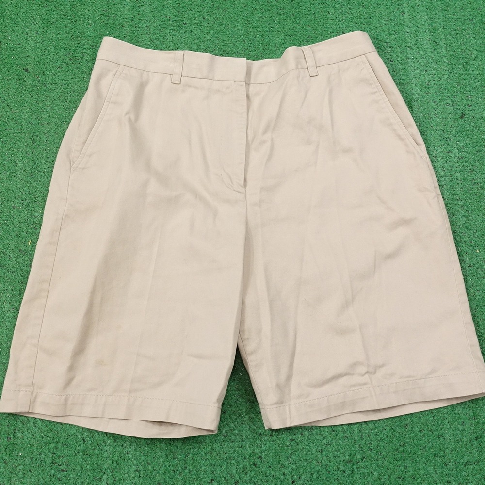 LAUREN RALPH LAUREN BEIGE KHAKI CHINO SHORTS WOMENS SIZE 14 **READ
